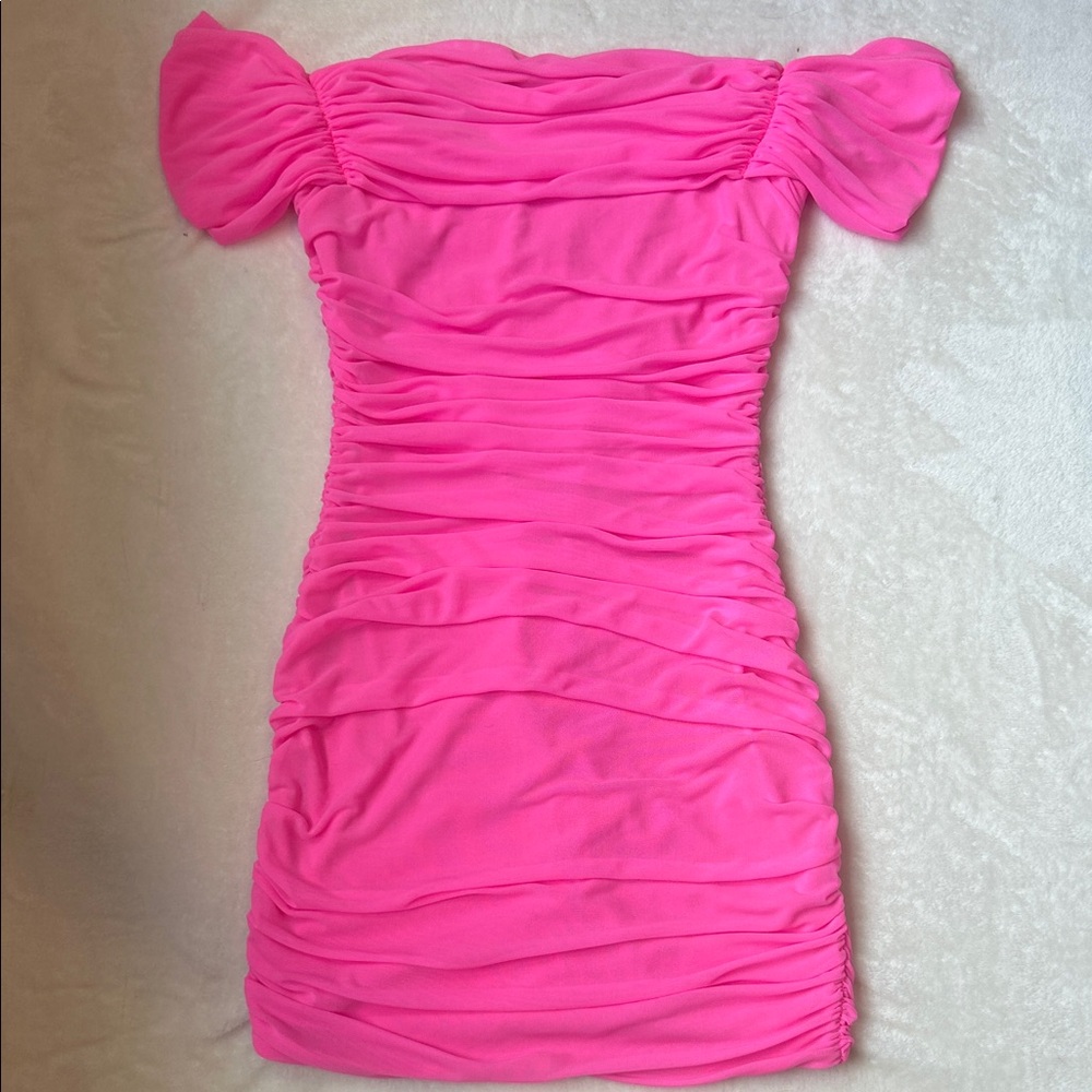 Elegant Pink Off-Shoulder Dress